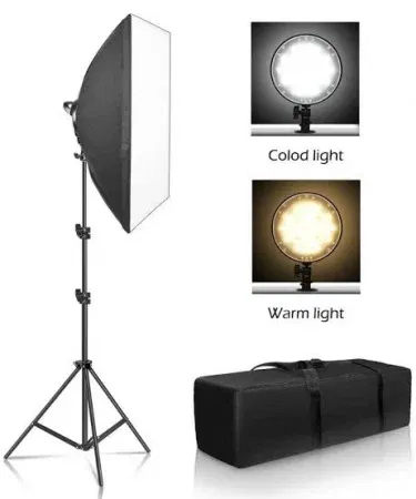 LED Softbox Studio Lighting Kit with Adjustable Stand – portable professional lighting for photography and video