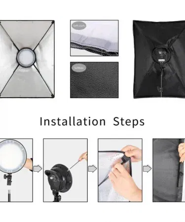 LED Softbox Studio Lighting Kit with Adjustable Stand – portable professional lighting for photography and video