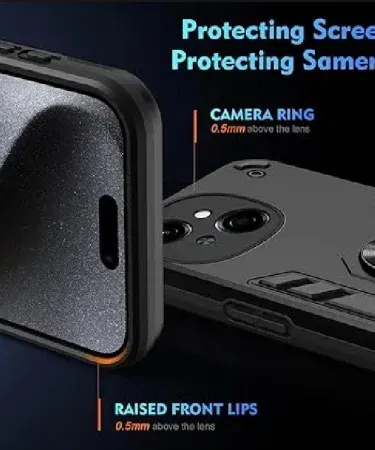 Tecno Spark Go 1 Pop 9 luxury shock‑proof armor case with car ring stand cover – premium protection and hands‑free viewing