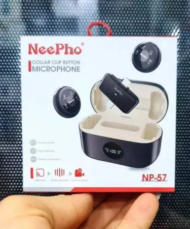 Neepho Wireless Microphone NP57 – compact wireless mic with active noise‑cancelling technology, perfect for podcasts and interviews