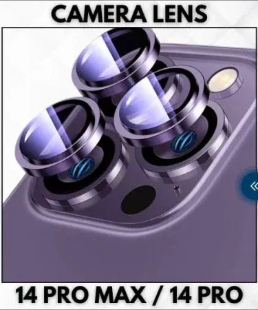 Original iPhone 14 Pro & Pro Max Camera Protector – Scratch‑Proof HD Clear Glass – Deep Purple, Space Black, Silver, Gold