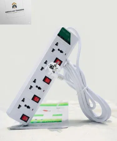 Heavy Duty Power Strip Extension Lead with 3 m copper wire and three grounded sockets, suitable for home and office use in Pakistan.