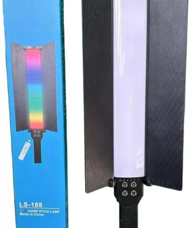 LS-188 rechargeable RGB hand stick lamp with vibrant color lighting, imagecaption=LS-188 RGB Hand Stick Lamp – portable, rechargeable, and color‑changing.
