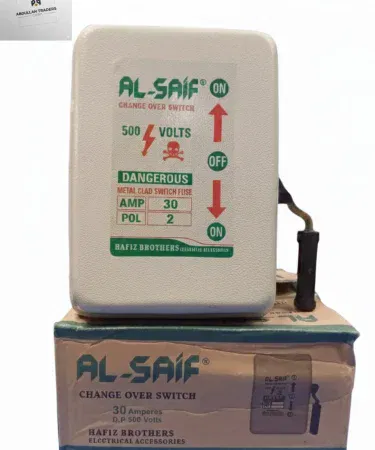 Al‑Saif 30A Double Pole (D.P.) Change Over Switch – metal clad manual switch for dual power sources, imagecaption=Al‑Saif 30A DP Change Over Switch – heavy‑duty metal‑clad design, perfect for generator and grid switching.