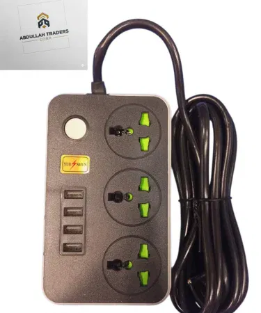 3‑socket universal extension block with 4 USB charging ports on Khareedo|Kharedo