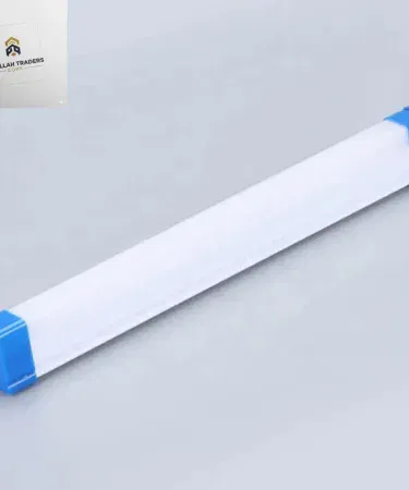 Portable magnetic rechargeable LED light bar mounted on a metal surface, glowing brightly at night, showcasing its magnetic backing and adjustable brightness. , imagecaption=Portable Magnetic Rechargeable LED Light Bar – versatile lighting solution for home, garage, and outdoor use. ,