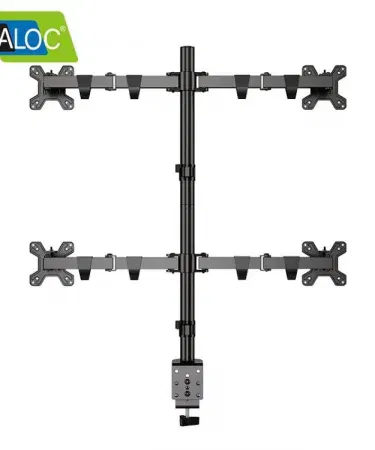 KALOC DW240‑T 17‑27 Inch Quad Four‑Screen Stock Trading Monitor with TV Mount, Table Stand, Bracket and Base