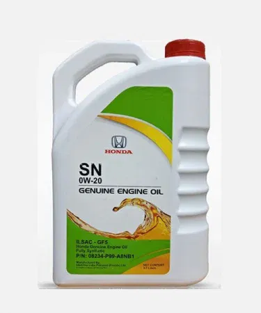 HONDA GENUINE 0W-20 3.7L engine oil bottle with Honda logo on a white background, showcasing authentic OEM packaging.
