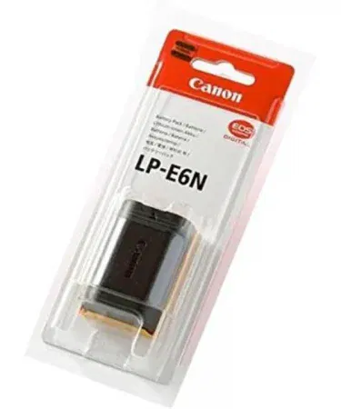 Canon EOS LP‑E6/N DSLR camera battery compatible with 60D, 70D, 80D, 90D, 5D series – high‑capacity rechargeable battery, imagecaption=Canon EOS LP‑E6/N battery – reliable power for your DSLR, suitable for multiple Canon models.