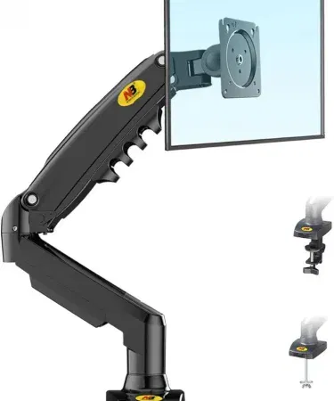 Monitor Desk Mount Stand Full Motion Swivel Monitor Arm with Gas Spring for 17‑30” Computer Monitor – ergonomic office accessory, adjustable height, 360° swivel