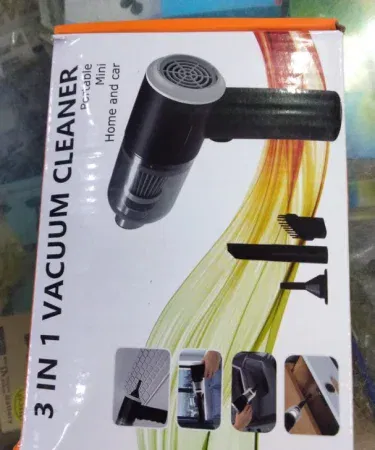 3‑IN‑1 Mini Vacuum Cleaner & Air Blower – cordless handheld strong suction vacuum for car, home & office, imagecaption=Compact 3‑in‑1 portable vacuum and air blower sold on Khareedo with Check on Delivery service,