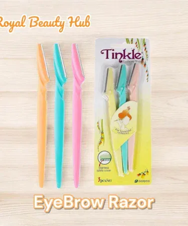 Tinkle Eyebrow Razor 3‑Pack – stainless steel precision blades for women’s eyebrow shaping & facial hair removal, imagecaption=Premium Tinkle Eyebrow Razor set (3 pieces) with sleek stainless steel blades, perfect for smooth skin and precise eyebrow trimming.