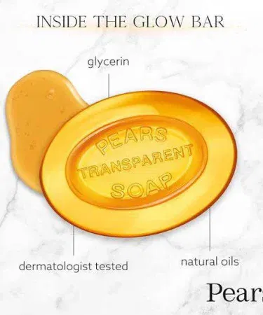 Pear Transparent Glycerin Soap – moisturizing, brightening & hydrating soap for face and body, suitable for men and women