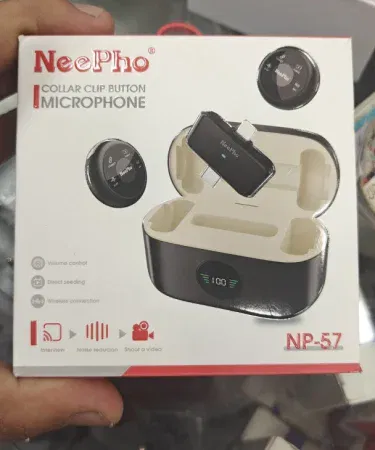 Neepho Wireless Microphone NP57 – compact wireless mic with active noise‑cancelling technology, perfect for podcasts and interviews