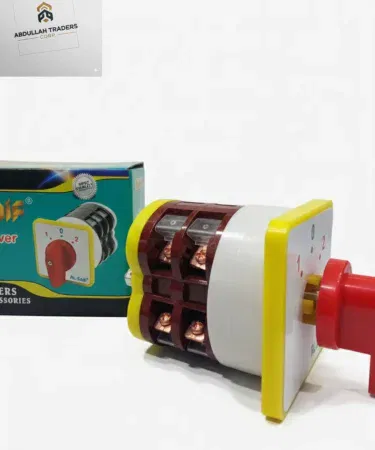 Al‑Saif Rotary Changeover Switch Manual Transfer Switch with red rotary handle, high‑visibility knob and flame‑retardant housing