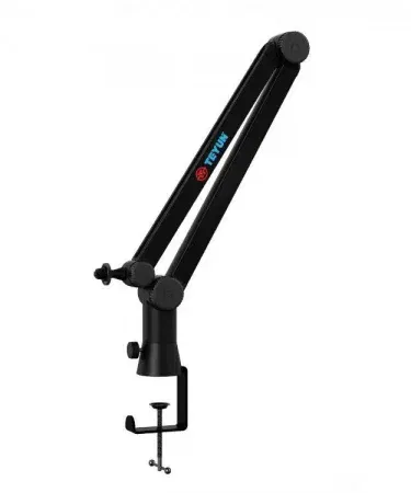 TEYUN NBA-6 black suspension arm stand for microphone with desktop clamp and cable management, imagecaption=TEYUN NBA-6 Suspension Arm Stand – Ideal for Rode, Shure, Behringer microphones – Black – Buy now from Khareedo | Kharedo.