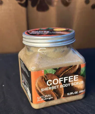 Wokali Coffee Sherbet Body Scrub 350ml – natural exfoliating coffee scrub for smooth glowing skin, imagecaption=Wokali Coffee Body Scrub 350ml displayed with its three‑pack images