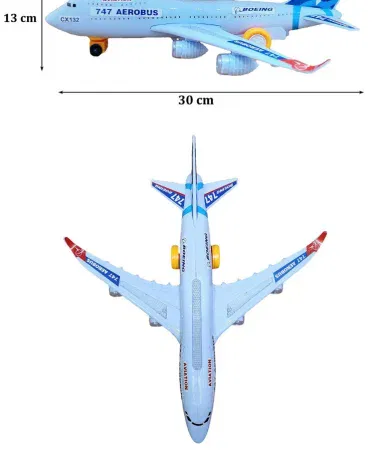 Light & Music AIR BUS airplane toy with flashing LED lights and jet engine sound, suitable for toddlers
