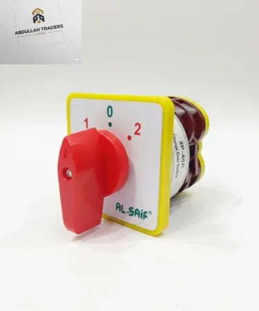 Al‑Saif Rotary Changeover Switch Manual Transfer Switch with red rotary handle, high‑visibility knob and flame‑retardant housing
