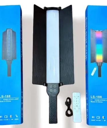 LS-188 rechargeable RGB hand stick lamp with vibrant color lighting, imagecaption=LS-188 RGB Hand Stick Lamp – portable, rechargeable, and color‑changing.