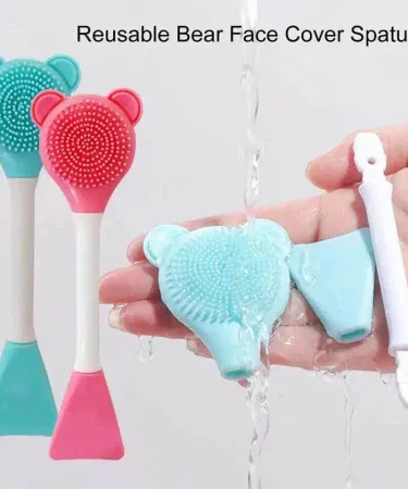 2‑in‑1 silicone facial brush double‑sided mask brush and cleansing scrubber – random color, perfect for gentle exfoliation and mud mask application
