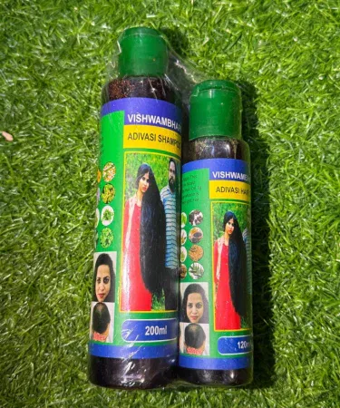 Adivasi Herbal Hair Oil & Shampoo Combo – 120 ml oil and 200 ml shampoo in eco‑friendly packaging, showcasing natural herbal ingredients.