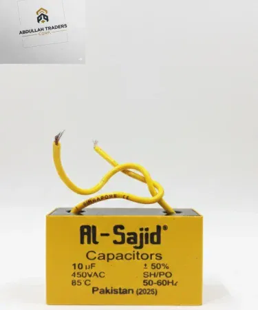 Al‑Sajid 10µF CBB61 Run Capacitor – high‑quality motor capacitor for industrial use, imagecaption=Al‑Sajid 10µF CBB61 Run Capacitor – reliable performance for motor applications.