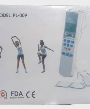 TENS machine with 6 massage functions and adjustable intensity pads for shoulder and neck pain relief