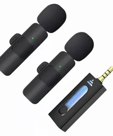 K35 Dual Wireless Dual Mic for Smartphones and Laptops – compact design with dual microphones, Bluetooth connectivity, and noise‑cancellation features,