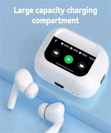 Touch Screen AirPods Pro 2 with digital display, advanced ANC and battery management earbuds