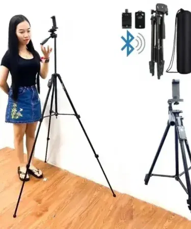 NeePho Professional Camera Tripod Stand NP-3180S – 3‑section aluminum legs, quick‑release plate, wireless remote, compact folded size , imagecaption=NeePho NP‑3180S professional camera tripod stand – ideal for photography and videography ,
