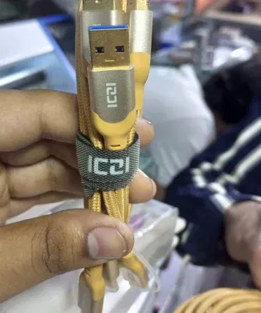 ICDI Original Type‑C Fast Charging Cable – gold braided 5A USB‑C cable with connectors