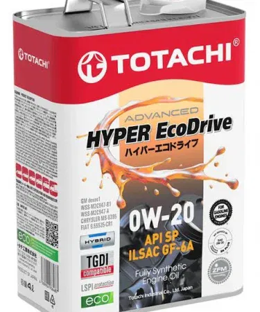 Totachi 0W-20 Hyper Ecodrive 4 L synthetic engine oil bottle, imagecaption=Totachi 0W-20 Hyper Ecodrive – 4 L fully synthetic oil for high‑efficiency gasoline engines, available on Khareedo | Kharedo with Check on Delivery.