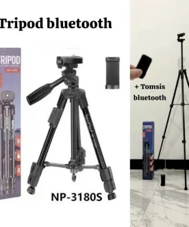 NeePho Professional Camera Tripod Stand NP-3180S – 3‑section aluminum legs, quick‑release plate, wireless remote, compact folded size , imagecaption=NeePho NP‑3180S professional camera tripod stand – ideal for photography and videography ,