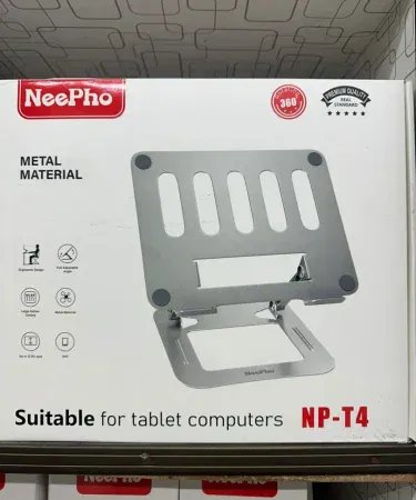 Neepho NP‑T4 Tablet and Laptop Stand – adjustable aluminum‑alloy stand for tablets and laptops, showing multiple viewing angles and anti‑slip silicone pads.