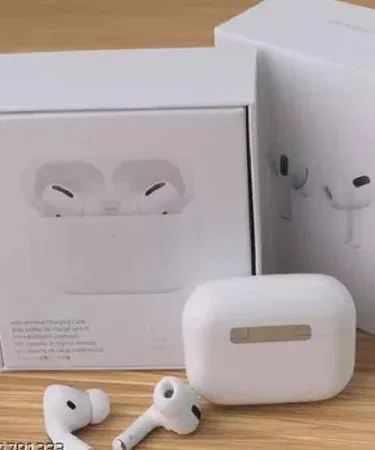 AirPods Pro Wireless Earbuds Bluetooth 5.0 in white and black with pop‑up charging case and extra ear‑buds, imagecaption=AirPods Pro Wireless Earbuds – Super Sound Bass, Pop‑Up Charging Case, compatible with all devices – available on Khareedo & Kharedo.
