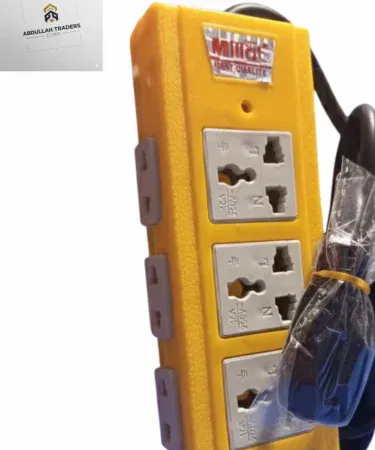 Millat 4‑Way Universal Multi‑Plug Extension Power Strip – yellow heavy‑duty power board with LED indicator and thick black cable