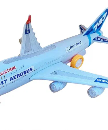 Light & Music AIR BUS airplane toy with flashing LED lights and jet engine sound, suitable for toddlers