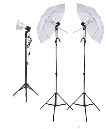 Studio Umbrella Continuous Lighting Kit with LED umbrellas, adjustable stands, and softbox accessories, imagecaption=Professional continuous lighting kit for photography and video, perfect for studios and on‑location shoots.