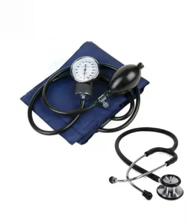 Manual aneroid blood pressure monitor with stethoscope, portable lightweight design, adjustable cuff for home and professional use,