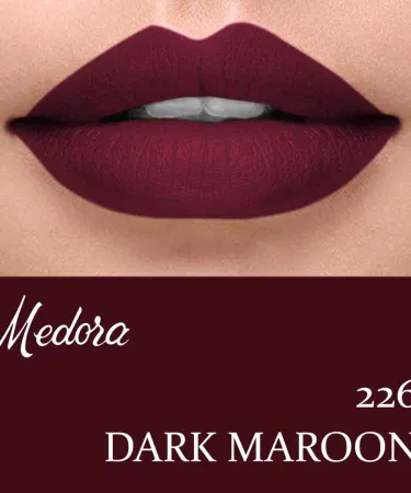 Madora Lipstick Shade 226 Dark Maroon – Premium Matte Lipstick for Women, imagecaption=Madora Lipstick 226 Dark Maroon – Smooth, Long‑Lasting Matte Finish,