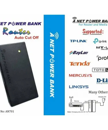 Wifi Router Powerbank 9VOLT – 5 Hours Backup for TP‑Link & Tenda routers, compact 9 V UPS for uninterrupted Wi‑Fi