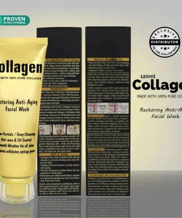 Wokali Collagen Anti‑Aging & Anti‑Acne Facial Face Wash 120ml – deep cleansing, oil‑control, anti‑wrinkle skincare product