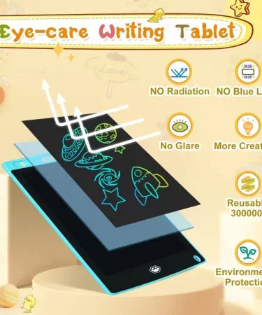 Multi‑color 8.5‑inch paperless electric kids writing tablet with stylus, vibrant screen and durable frame – perfect for doodling, homework and travel.