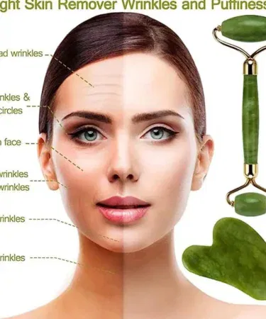 Flawless Jade Roller with Marble Handle – Premium Quality Face Massage Roller, imagecaption=Premium jade roller with marble handle for radiant skin and spa‑like facial massage.