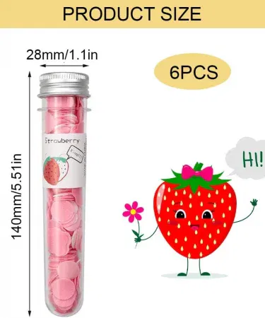Silver cap flower paper soap with fragrance tube, random colour, eco‑friendly biodegradable sheet soap in portable tube