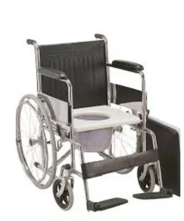 Imported Foldable 2‑in‑1 Commode Chair and Wheelchair – double‑seated folding wheelchair with removable commode pot, lightweight and portable for home and hospital use