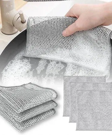 Double Sided Dishwashing Wire Cloth pack of 10 – heavy duty kitchen scrubbers with dual‑sided wire surfaces , imagecaption=Heavy duty double‑sided dishwashing wire cloth (10 pcs) for pots, pans, and grills ,
