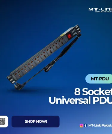 MT-Link MT-PDU8 8-socket copper-plated power distribution unit with surge protection, imagecaption=MT-Link MT-PDU8 – 8‑Socket Universal Power Distribution Unit, 13 A, Copper‑Plated, available on Khareedo & Kharedo,