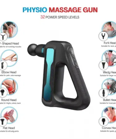 Handheld deep tissue massager with ergonomic grip for full body pain relief